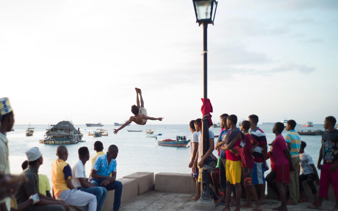 Diving off the Pier in Stone Town